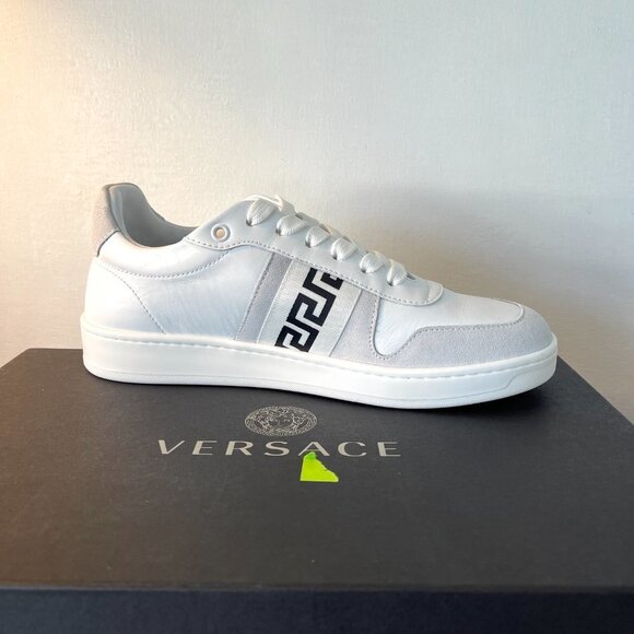 Versace Women's Greca Low Top White and Grey Sneakers, 1012657, Sizes 37, 38 - Picture 4 of 16